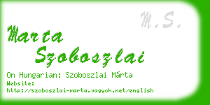 marta szoboszlai business card
